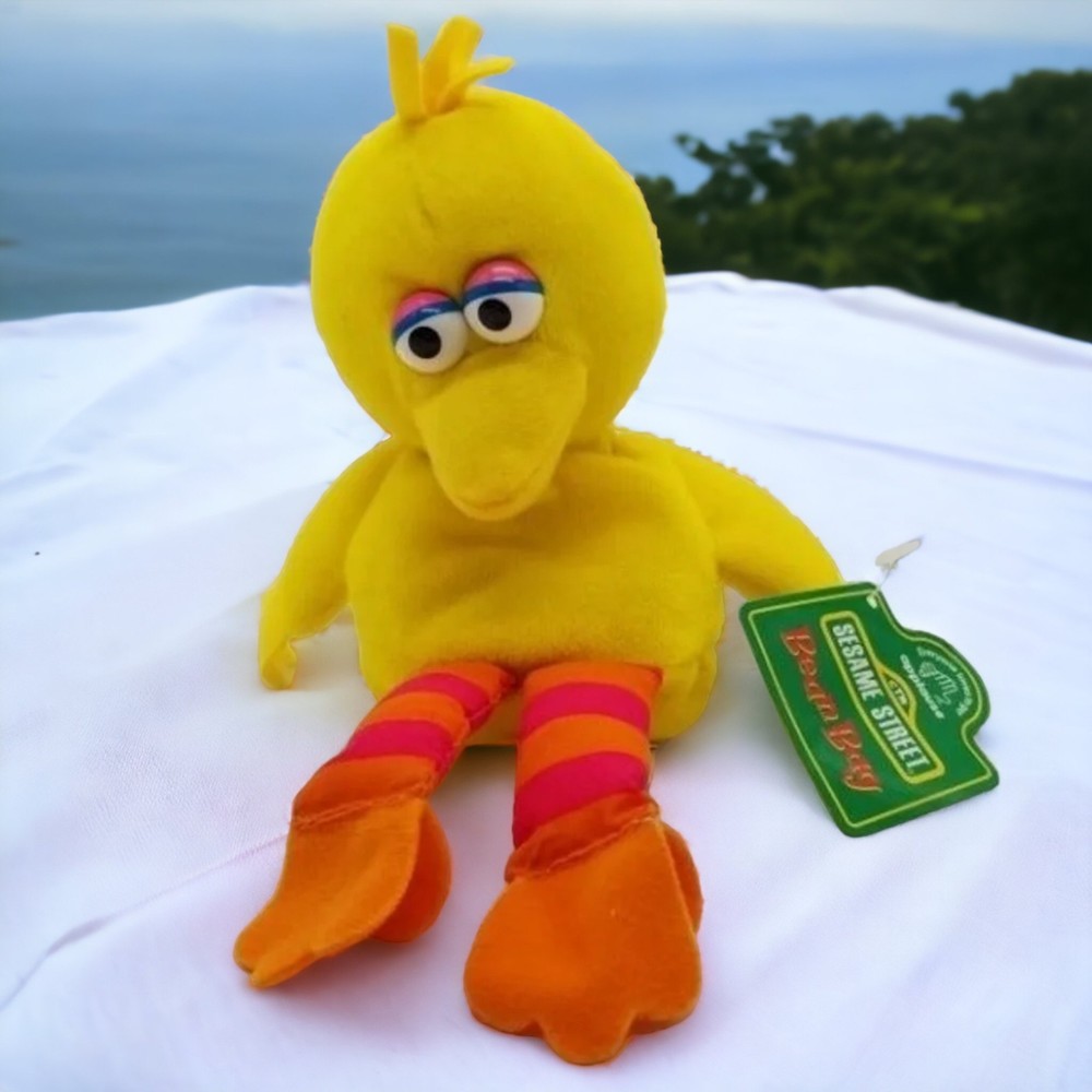 Vintage Big Bird Sesame Street Plush Bean Bag Toy 1997 Applause 90s Plushie NWT